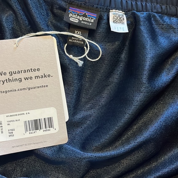 NWT Patagonia Men's Baggies Shorts Tidepool Blue 5 in Sz XXL - Picture 2 of 7